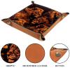African Lion Print Microfiber Leather Dice Trays Folding for RPG DND Table Games, Leather Dice Holder Storage Box Portable Folding Rolling Dice Tray, 16x16cm view 3