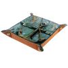 Anchor Paiting Microfiber Leather Dice Trays Folding for RPG DND Table Games, Leather Dice Holder Storage Box Portable Folding Rolling Dice Tray, 20.5x20.5cm view 2