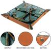 Anchor Paiting Microfiber Leather Dice Trays Folding for RPG DND Table Games, Leather Dice Holder Storage Box Portable Folding Rolling Dice Tray, 20.5x20.5cm view 3