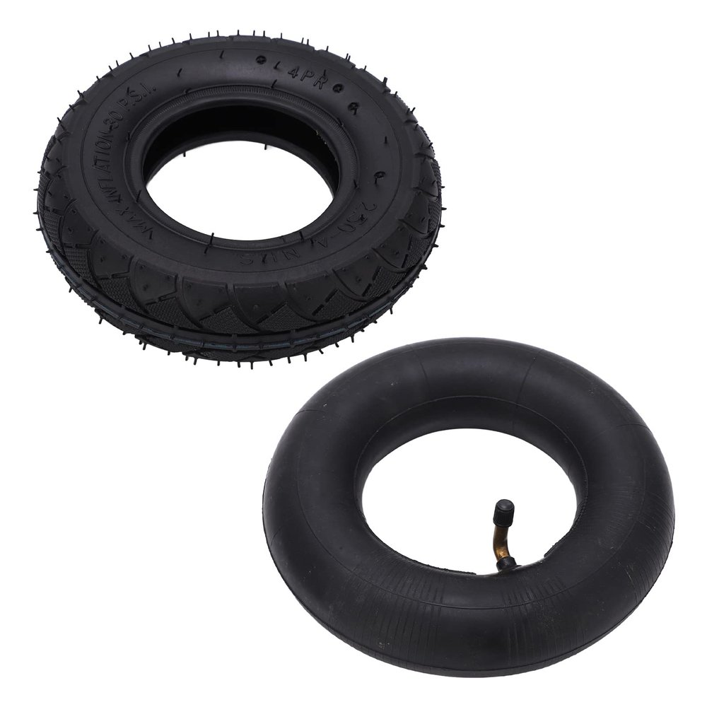 2 Set 2.50-4 Tire and Inner Tube Set, Rubber Inner Outer Tyre Replacement, Off Road Tire and Inner Tube Set, for Scooters Electric Wheelchairs