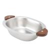 JTLB Rice Bowl, Cute Bear Shape, Bowl with Two Ears, Stainless Steel for Meals, Desserts and Salads, Easy to Clean, Includes Walnut Wood Spoon (Type 2) view 1