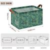 ALAZA Tropical Palm Leaf Rectangular Closet Storage Box Storage Bin Basket Storage Cube with Leather Handles Nursery Storage Laundry Hamper 2 Piece view 3