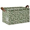 ALAZA Daisy Leaf Blossom Floral Rectangular Closet Storage Box Storage Bin Basket Storage Cube with Leather Handles Nursery Storage Laundry Hamper 2 Piece view 1
