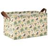ALAZA Black Pug Palm Tree Pineapple Rectangular Closet Storage Box Storage Bin Basket Storage Cube with Leather Handles Nursery Storage Laundry Hamper 2 Piece view 1