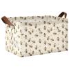 ALAZA Bees Texture Rectangular Closet Storage Box Storage Bin Basket Storage Cube with Leather Handles Nursery Storage Laundry Hamper 2 Piece view 1