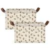 ALAZA Bees Texture Rectangular Closet Storage Box Storage Bin Basket Storage Cube with Leather Handles Nursery Storage Laundry Hamper 2 Piece view 2