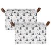ALAZA Bear Leaf Animal Rectangular Closet Storage Box Storage Bin Basket Storage Cube with Leather Handles Nursery Storage Laundry Hamper 2 Piece view 2