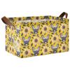 ALAZA Bulldog Sunflower Rectangular Closet Storage Box Storage Bin Basket Storage Cube with Leather Handles Nursery Storage Laundry Hamper 2 Piece view 1
