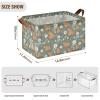 ALAZA Capybara Flower Leaf Rectangular Closet Storage Box Storage Bin Basket Storage Cube with Leather Handles Nursery Storage Laundry Hamper 2 Piece view 3