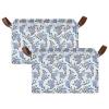 ALAZA Cartoon Koalas Leaf Rectangular Closet Storage Box Storage Bin Basket Storage Cube with Leather Handles Nursery Storage Laundry Hamper 2 Piece view 2