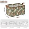 ALAZA Capybara Flower Leaf Blossom Rectangular Closet Storage Box Storage Bin Basket Storage Cube with Leather Handles Nursery Storage Laundry Hamper 2 Piece view 3
