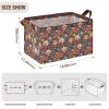 ALAZA Berry Fruit Leaf Blossom Rectangular Closet Storage Box Storage Bin Basket Storage Cube with Leather Handles Nursery Storage Laundry Hamper 2 Piece view 3