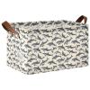 ALAZA Dolphin Fish Retro Rectangular Closet Storage Box Storage Bin Basket Storage Cube with Leather Handles Nursery Storage Laundry Hamper 2 Piece view 1