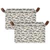 ALAZA Dolphin Fish Retro Rectangular Closet Storage Box Storage Bin Basket Storage Cube with Leather Handles Nursery Storage Laundry Hamper 2 Piece view 2