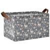 ALAZA Deer Blossom Flowers Rectangular Closet Storage Box Storage Bin Basket Storage Cube with Leather Handles Nursery Storage Laundry Hamper 2 Piece view 1