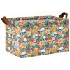 ALAZA Tropical Flower Skull Blossom Rectangular Closet Storage Box Storage Bin Basket Storage Cube with Leather Handles Nursery Storage Laundry Hamper 2 Piece view 1