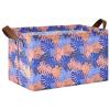 ALAZA Blue Pink Leaf Rectangular Closet Storage Box Storage Bin Basket Storage Cube with Leather Handles Nursery Storage Laundry Hamper 2 Piece view 1