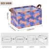 ALAZA Blue Pink Leaf Rectangular Closet Storage Box Storage Bin Basket Storage Cube with Leather Handles Nursery Storage Laundry Hamper 2 Piece view 3