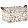 ALAZA Animals Pine Tree Rectangular Closet Storage Box Storage Bin Basket Storage Cube with Leather Handles Nursery Storage Laundry Hamper 2 Piece view 1