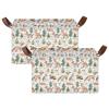 ALAZA Animals Pine Tree Rectangular Closet Storage Box Storage Bin Basket Storage Cube with Leather Handles Nursery Storage Laundry Hamper 2 Piece view 2