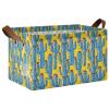 ALAZA Blue Cactus Yellow Rectangular Closet Storage Box Storage Bin Basket Storage Cube with Leather Handles Nursery Storage Laundry Hamper 2 Piece view 1