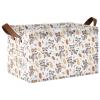 ALAZA Cute Racoon Leaf Seamless Rectangular Closet Storage Box Storage Bin Basket Storage Cube with Leather Handles Nursery Storage Laundry Hamper 2 Piece view 1