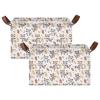 ALAZA Cute Racoon Leaf Seamless Rectangular Closet Storage Box Storage Bin Basket Storage Cube with Leather Handles Nursery Storage Laundry Hamper 2 Piece view 2