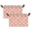 ALAZA Sheep Blossom Flower Rectangular Closet Storage Box Storage Bin Basket Storage Cube with Leather Handles Nursery Storage Laundry Hamper 2 Piece view 2