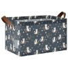 ALAZA Cartoon Cat Blossom Flower Rectangular Closet Storage Box Storage Bin Basket Storage Cube with Leather Handles Nursery Storage Laundry Hamper 2 Piece view 1