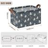 ALAZA Cartoon Cat Blossom Flower Rectangular Closet Storage Box Storage Bin Basket Storage Cube with Leather Handles Nursery Storage Laundry Hamper 2 Piece view 3