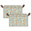 ALAZA Cute Capybara Lemon Fruit Rectangular Closet Storage Box Storage Bin Basket Storage Cube with Leather Handles Nursery Storage Laundry Hamper 2 Piece view 2