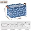 ALAZA Cartoon Print Animals Dolphin Rectangular Closet Storage Box Storage Bin Basket Storage Cube with Leather Handles Nursery Storage Laundry Hamper 2 Piece view 3