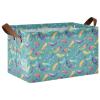 ALAZA Bird Feather Star Rectangular Closet Storage Box Storage Bin Basket Storage Cube with Leather Handles Nursery Storage Laundry Hamper 2 Piece view 1