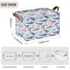 ALAZA Cartoon Whale Fish Sea Rectangular Closet Storage Box Storage Bin Basket Storage Cube with Leather Handles Nursery Storage Laundry Hamper 2 Piece view 3