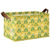 ALAZA Frog Leaf Blossom Yellow Rectangular Closet Storage Box Storage Bin Basket Storage Cube with Leather Handles Nursery Storage Laundry Hamper 2 Piece view 1