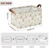 ALAZA Giraffis Leaf Blossom Rectangular Closet Storage Box Storage Bin Basket Storage Cube with Leather Handles Nursery Storage Laundry Hamper 2 Piece view 3