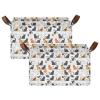 ALAZA Cat Animal White Rectangular Closet Storage Box Storage Bin Basket Storage Cube with Leather Handles Nursery Storage Laundry Hamper 2 Piece view 2