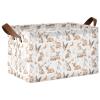 ALAZA Deer Butterfly Leaf Blossom Rectangular Closet Storage Box Storage Bin Basket Storage Cube with Leather Handles Nursery Storage Laundry Hamper 2 Piece view 1