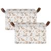 ALAZA Deer Butterfly Leaf Blossom Rectangular Closet Storage Box Storage Bin Basket Storage Cube with Leather Handles Nursery Storage Laundry Hamper 2 Piece view 2