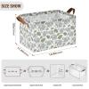 ALAZA Elephant Palm Leaf White Rectangular Closet Storage Box Storage Bin Basket Storage Cube with Leather Handles Nursery Storage Laundry Hamper 2 Piece view 3