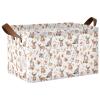 ALAZA Cute Animals Deer Rectangular Closet Storage Box Storage Bin Basket Storage Cube with Leather Handles Nursery Storage Laundry Hamper 2 Piece view 1