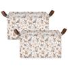 ALAZA Cute Animals Deer Rectangular Closet Storage Box Storage Bin Basket Storage Cube with Leather Handles Nursery Storage Laundry Hamper 2 Piece view 2
