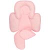 2-in-1 Baby Carseat Head Support, Infant Car Seat Insert for Girls Boys, Soft Babies Neck Support and Body Cushion for Stroller, Baby Swing, Bouncer (Pink) view 1