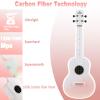 EASTROCK 23 Inch Concert Ukulele Carbon Fiber Ukelele Kit with Gig Bag & Tuner for Adult & Beginner - Complete Set with Strap, Capo, Strings, Shaker, Gradient Apricot Pink view 3