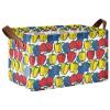 ALAZA Bell Pepper Pattern Rectangular Closet Storage Box Storage Bin Basket Storage Cube with Leather Handles Nursery Storage Laundry Hamper 2 Piece view 1