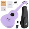 Concert Ukulele, EASTROCK Carbon Fiber 23 Inch Ukulele,Waterproof, Lightweight, Including Thickened Gig Bag, Capo, Tuner, Spare Strings, Sitable for Beginners, Professionals, Outdoor travel, Purple view 1