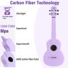 Concert Ukulele, EASTROCK Carbon Fiber 23 Inch Ukulele,Waterproof, Lightweight, Including Thickened Gig Bag, Capo, Tuner, Spare Strings, Sitable for Beginners, Professionals, Outdoor travel, Purple view 3