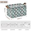 ALAZA Sheep Green Rectangular Closet Storage Box Storage Bin Basket Storage Cube with Leather Handles Nursery Storage Laundry Hamper 2 Piece view 3