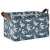 ALAZA Astronaut Shark Space Rectangular Closet Storage Box Storage Bin Basket Storage Cube with Leather Handles Nursery Storage Laundry Hamper 2 Piece view 1