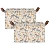 ALAZA African Animals Zebra Rectangular Closet Storage Box Storage Bin Basket Storage Cube with Leather Handles Nursery Storage Laundry Hamper 2 Piece view 2